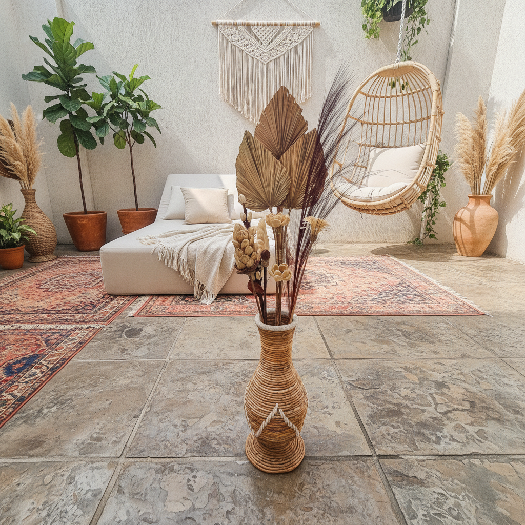 Woven Water Hyacinth Floor Vase Model Molana
