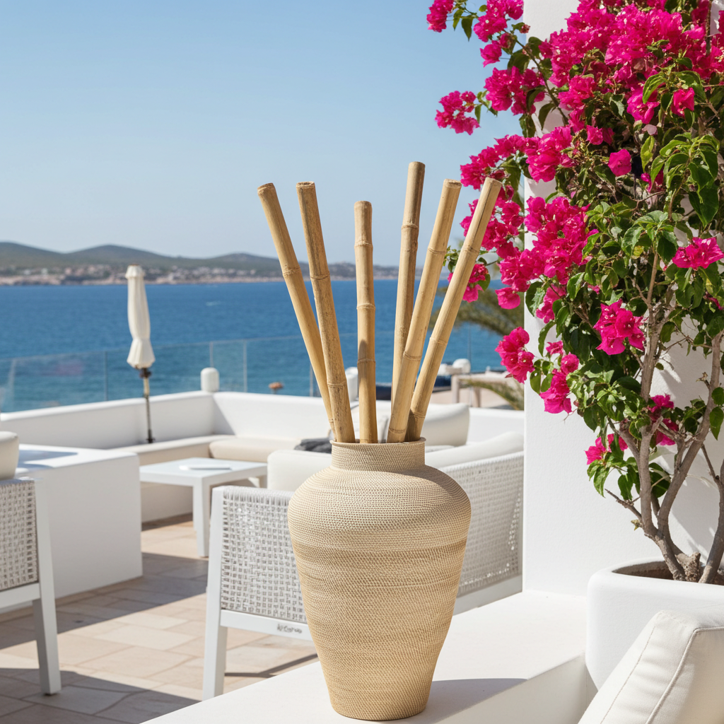 Varetas decorativas em bambu de 180 cm e 100 cm