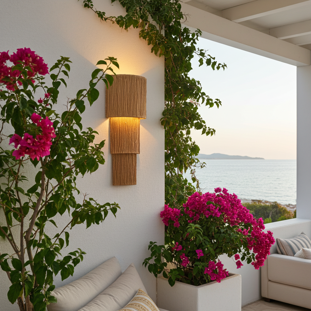 Rattan wall lamp Model Pagi