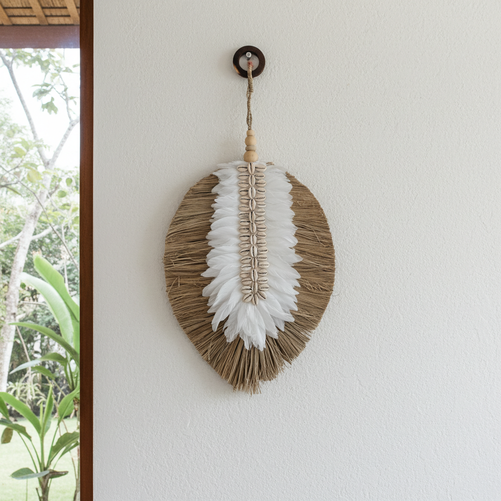 Hoja decorativa de pared hecha a mano. Modelo Batu