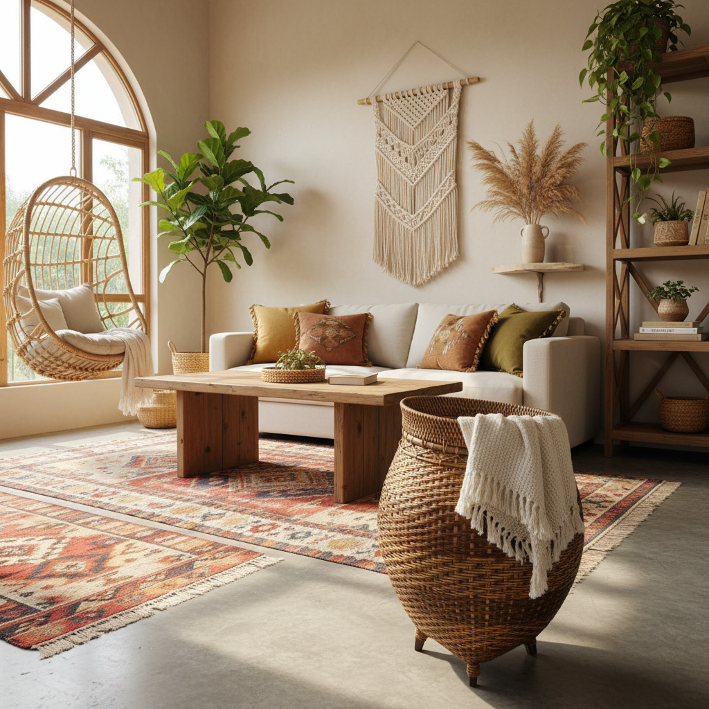Large Woven Rattan Storage Basket Model Kimaam