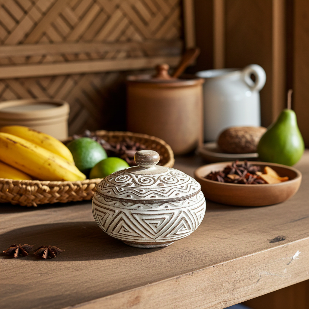 Cuenco de madera de Timor orgánica con tapa. Modelo Bulu