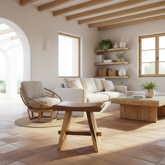 Solid Wood Artisan Side Stool Model Loloda