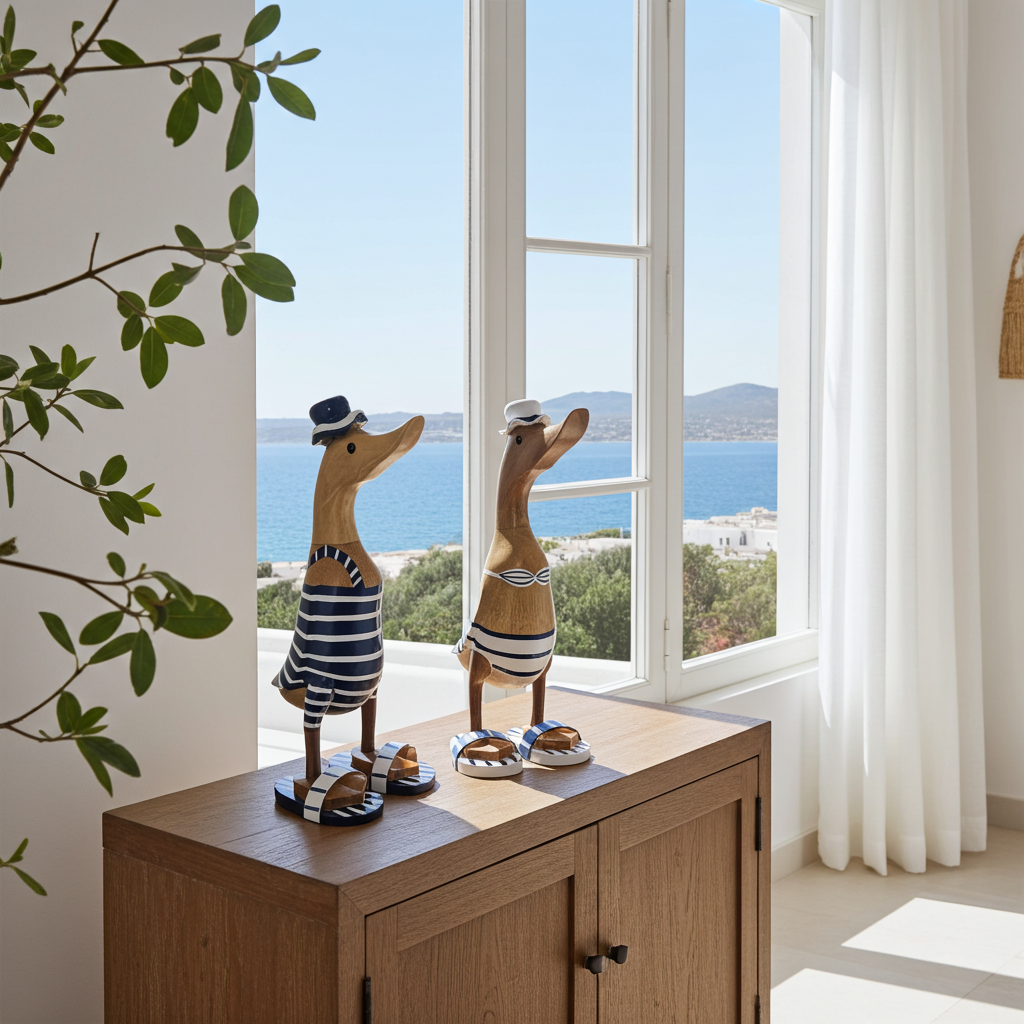 Ducks in bathing suites. Model Blue