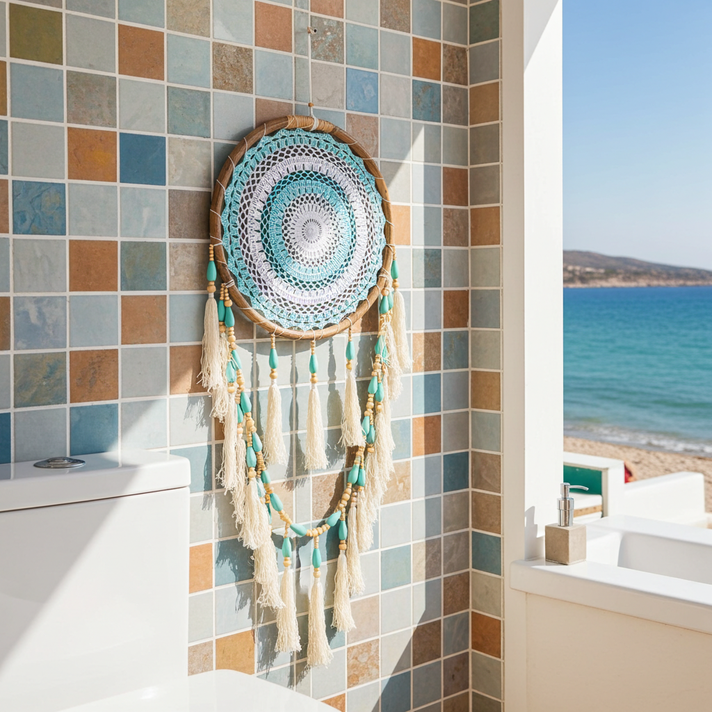 Handmade bohemian-style dreamcatcher.