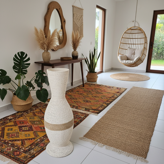 Tall Rope Wrapped Floor Vase Model Muna