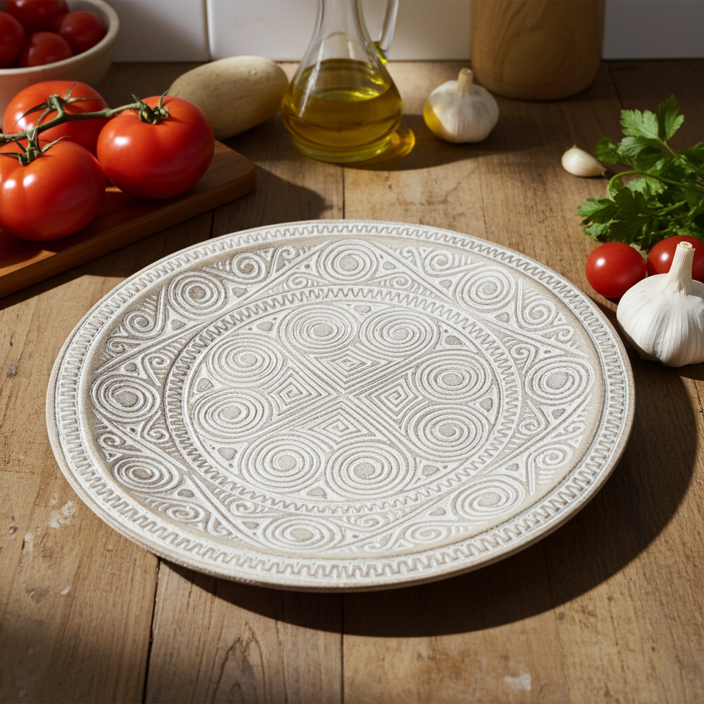 Timorese tribal style handcarved plate