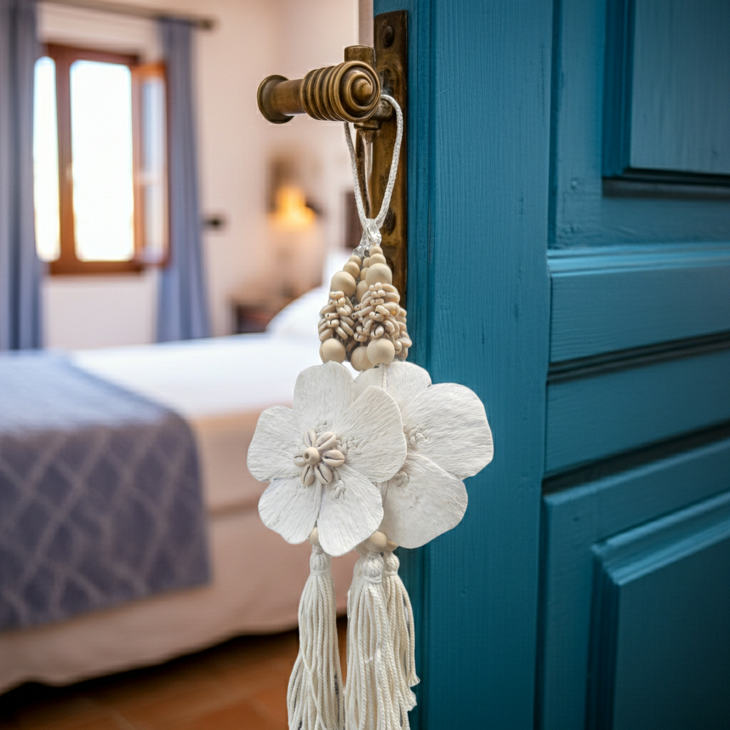 Handmade seashell and flower tassels