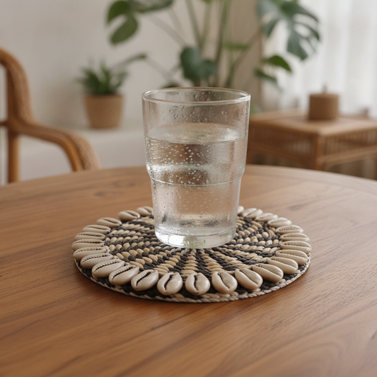 Cowrie Shell Round Coaster Model Lingga