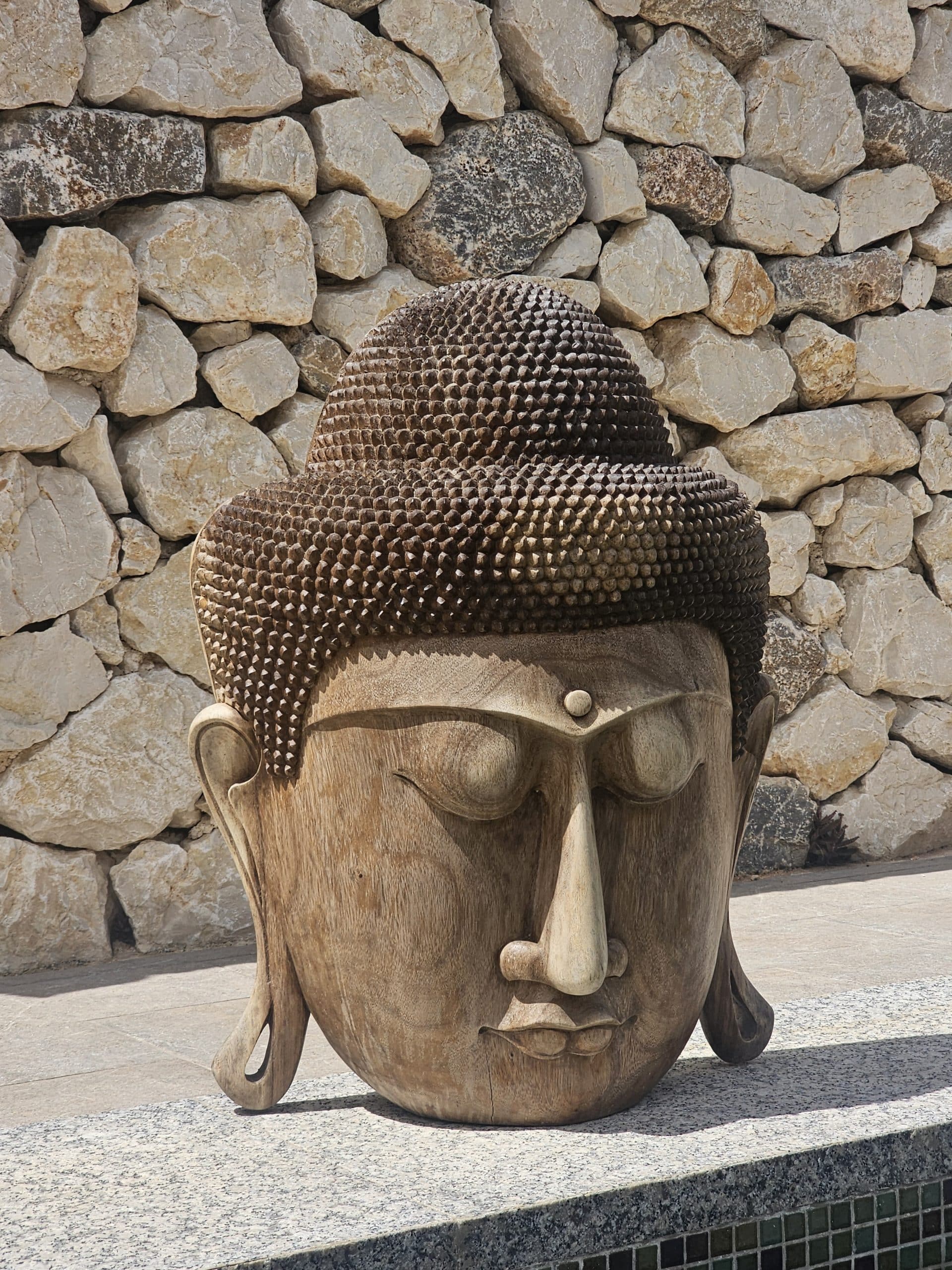 Wooden Buddha Mask Model Kayu