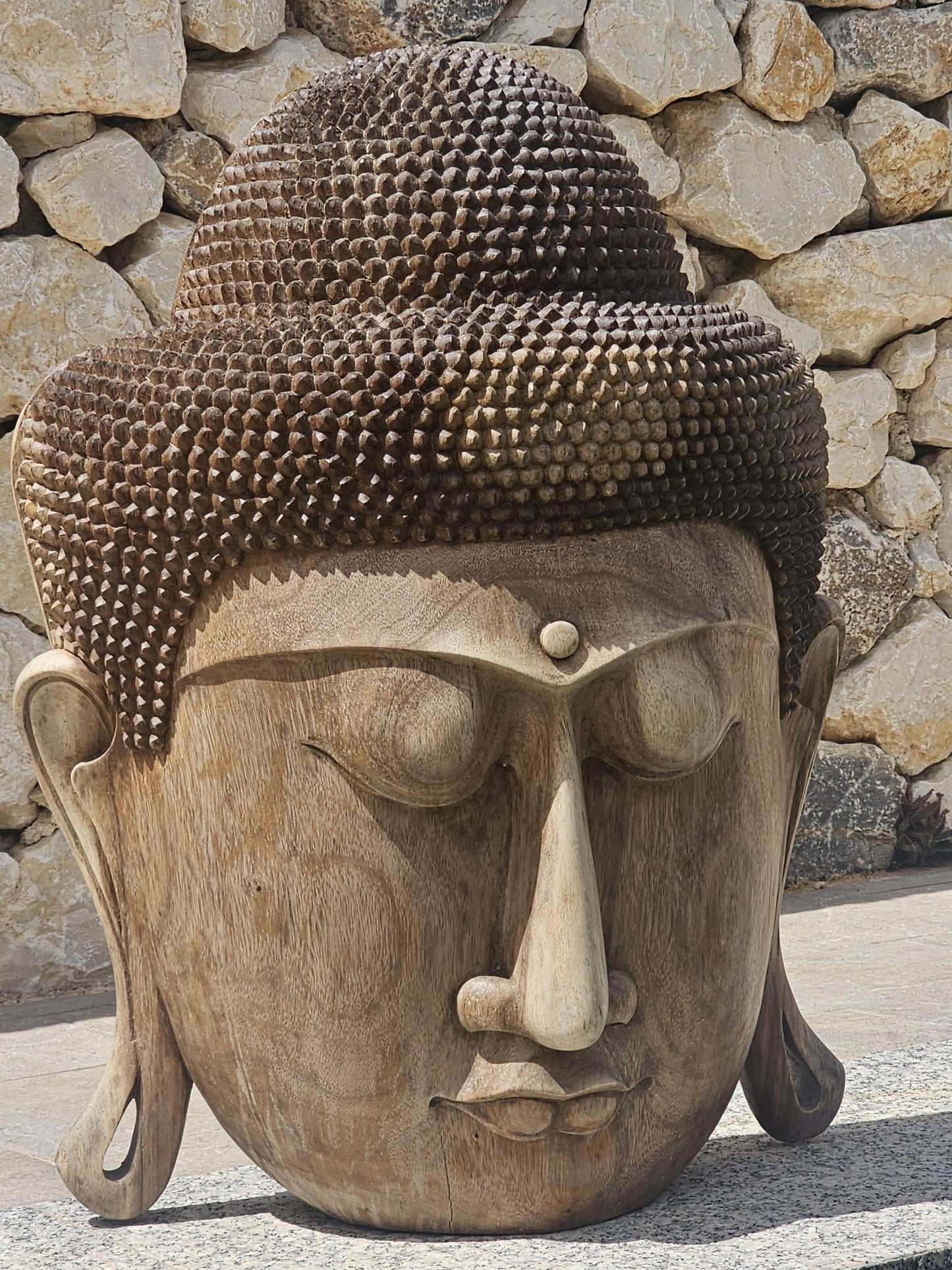 Wooden Buddha Mask Model Kayu