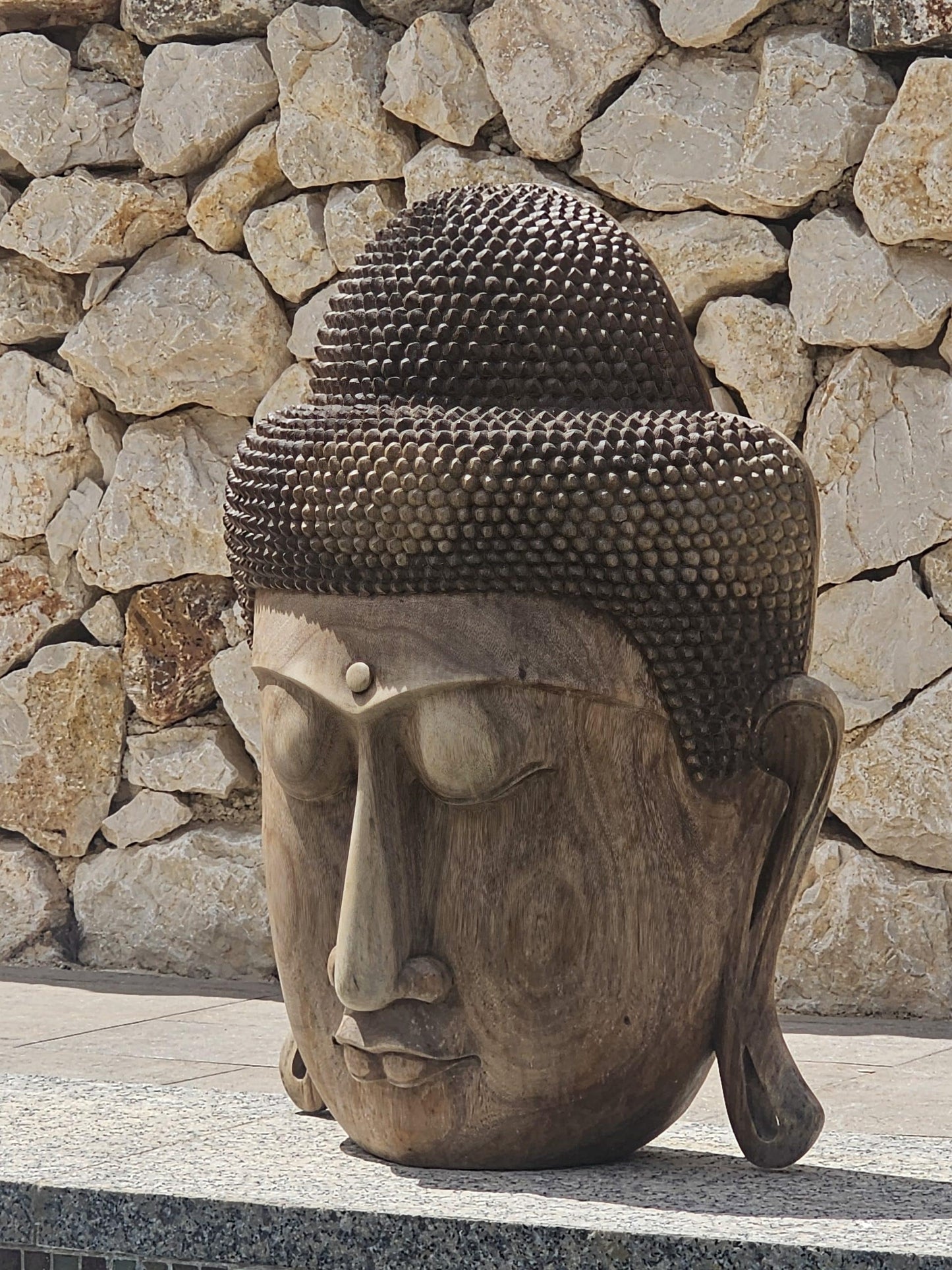 Wooden Buddha Mask Model Kayu