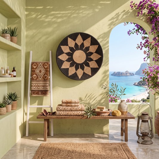 Disco de pared de girasol de hierba marina tejida modelo Sumatra