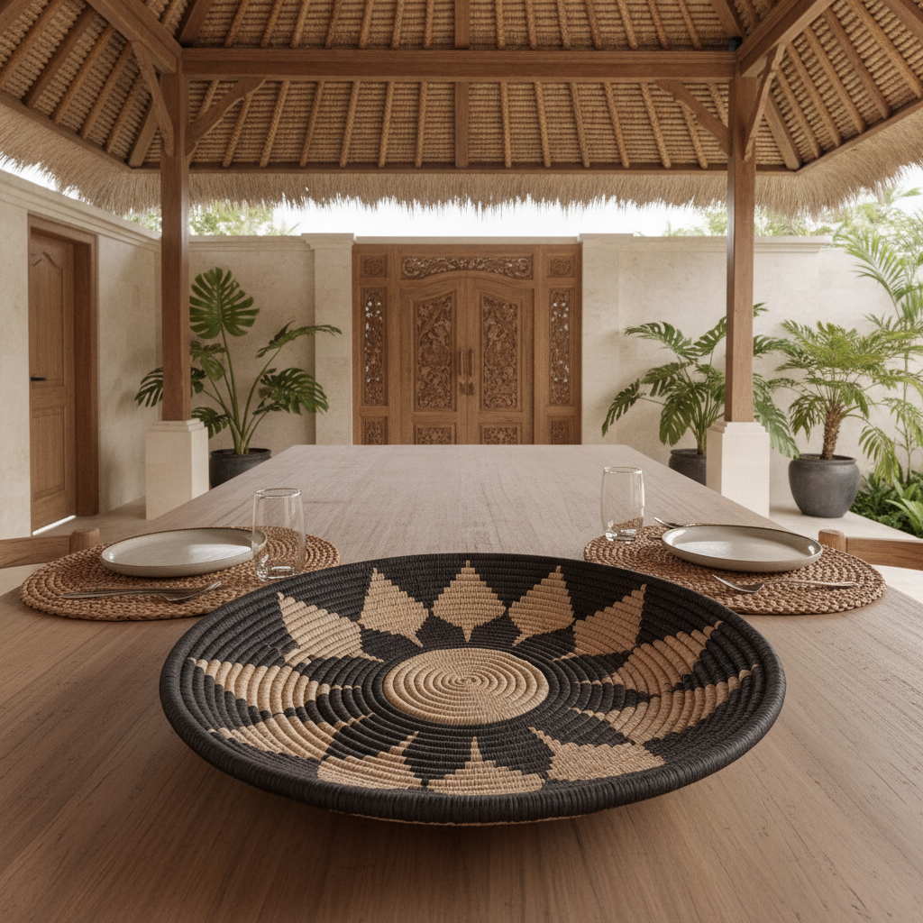 Cesta de Parede Estrela em Seagrass Tecido Modelo Kaki (40cm)