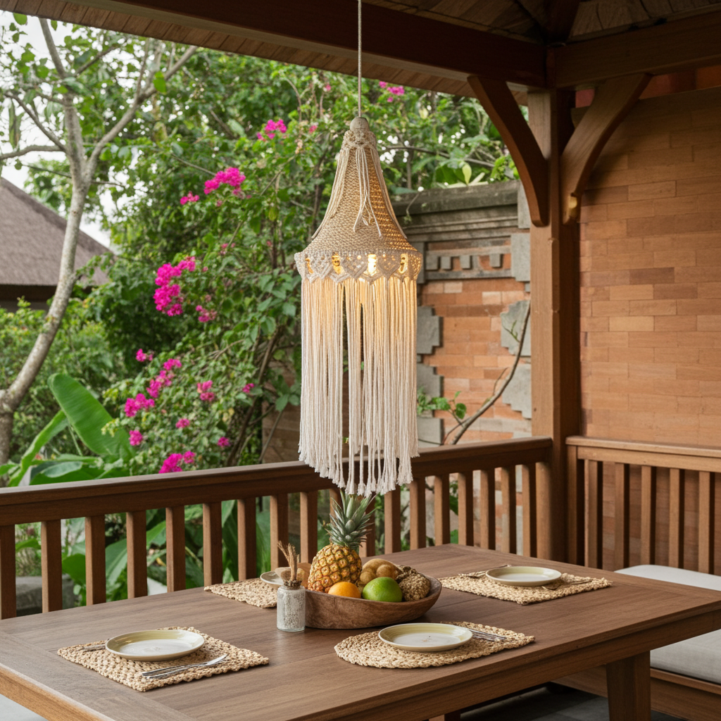 Hanglamp from banana bark. Model Kulit