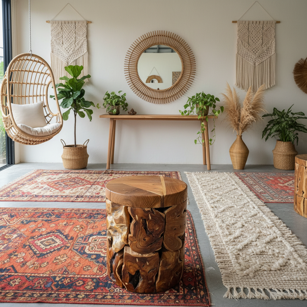 Rustic Teak Root Side Table Model Tegal