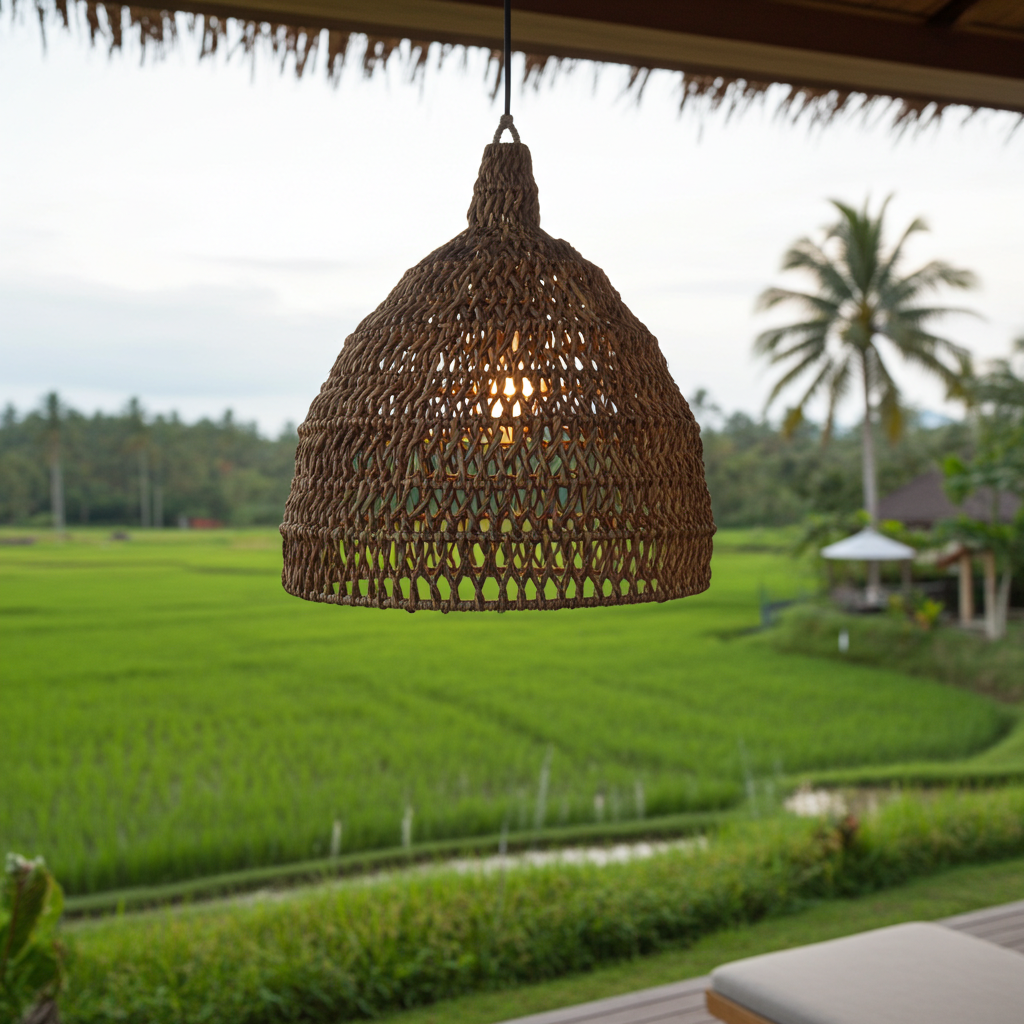 Rattan hanglamp 50cm. Model Corong