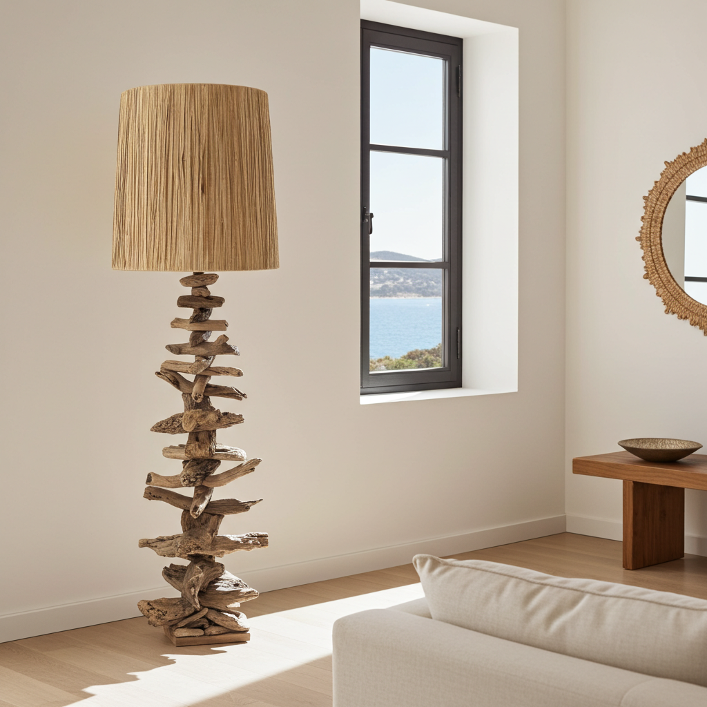 Driftwood floor lamp