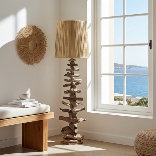 Driftwood floor lamp