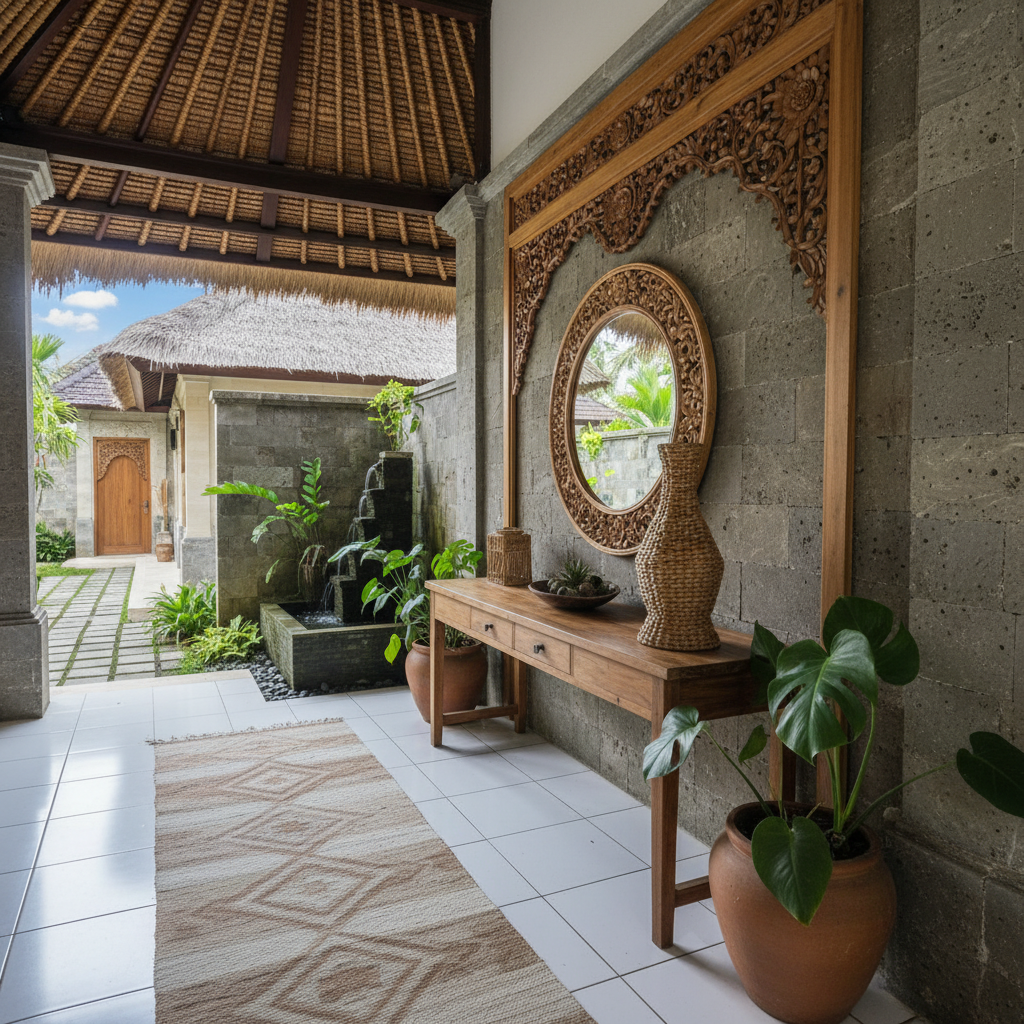 Woven Water Hyacinth Floor Vase Model Bunaken
