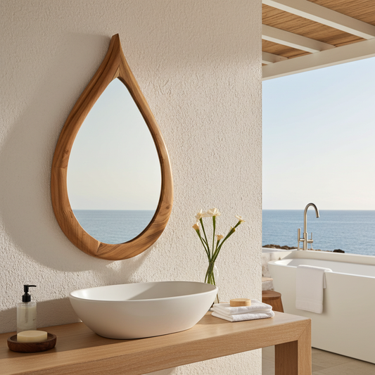 Organic shaped wall mirror. Model Menjatuhkan