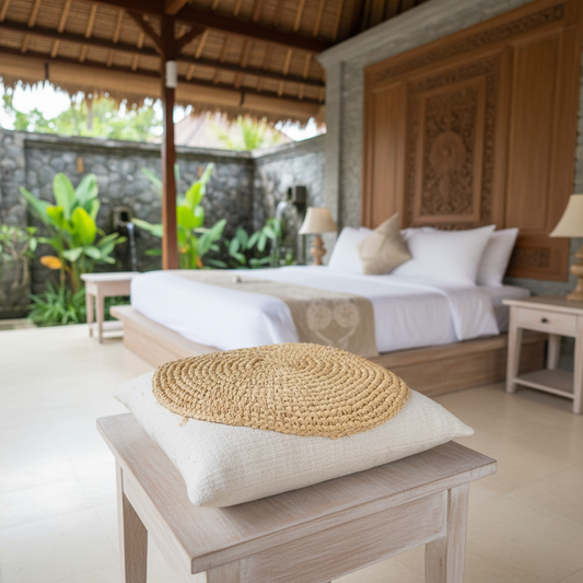 Seagrass Circle Cotton Cushion Cover Model Yensawai