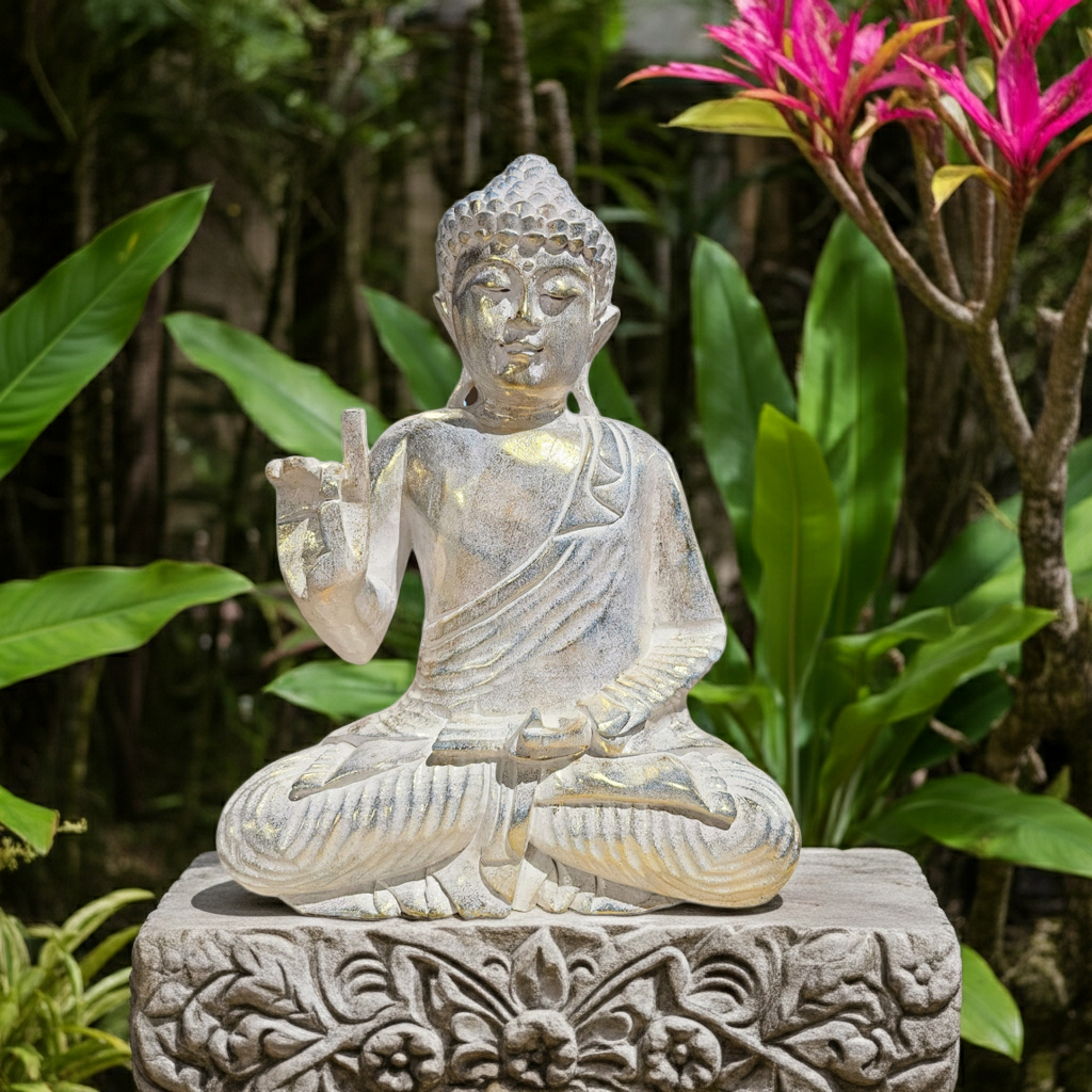 Buda dourado/branco de 60 cm