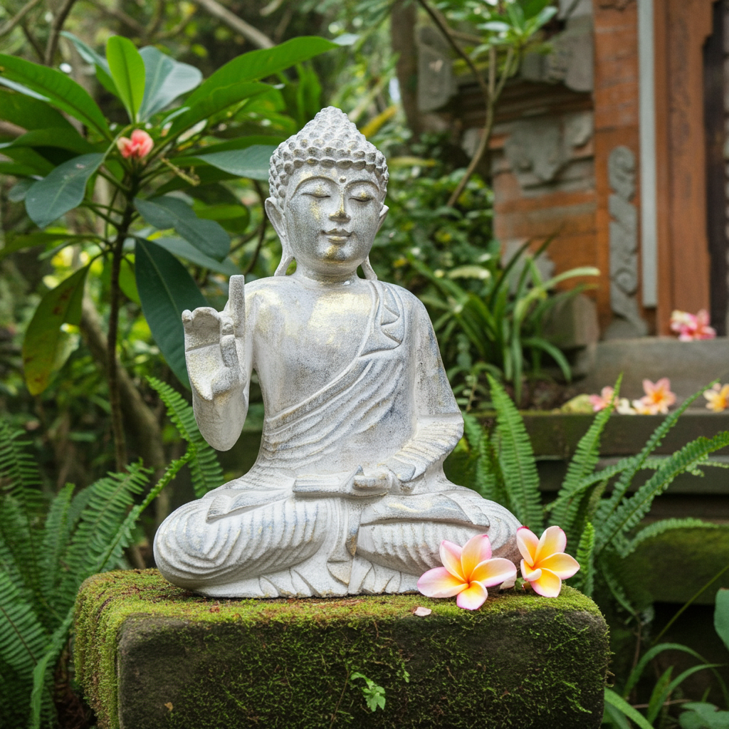 Buda dourado/branco de 60 cm