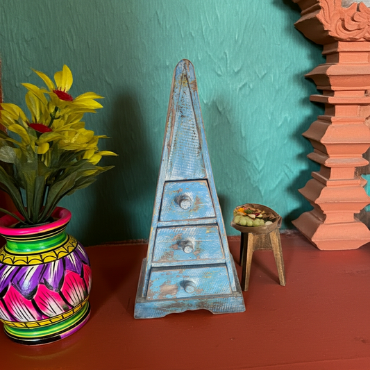 Pyramid shaped cabinet with drawers 50cm