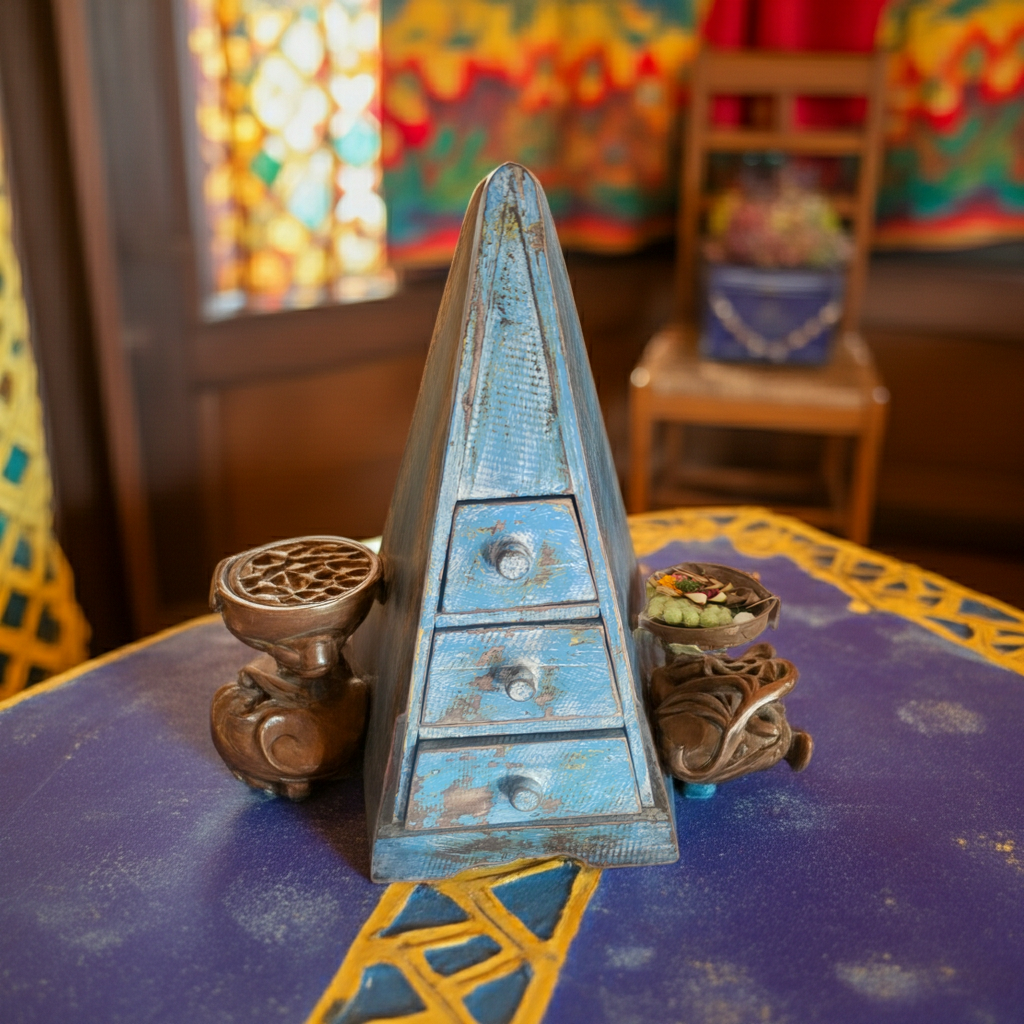 Pyramid shaped cabinet with drawers 50cm