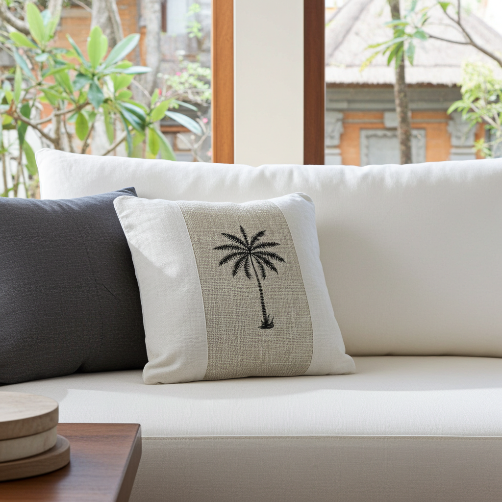Pillowcover Black Palm design  40x40