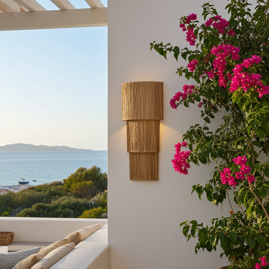 Rattan wall lamp Model Pagi