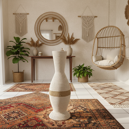 Tall Rope Wrapped Floor Vase Model Muna