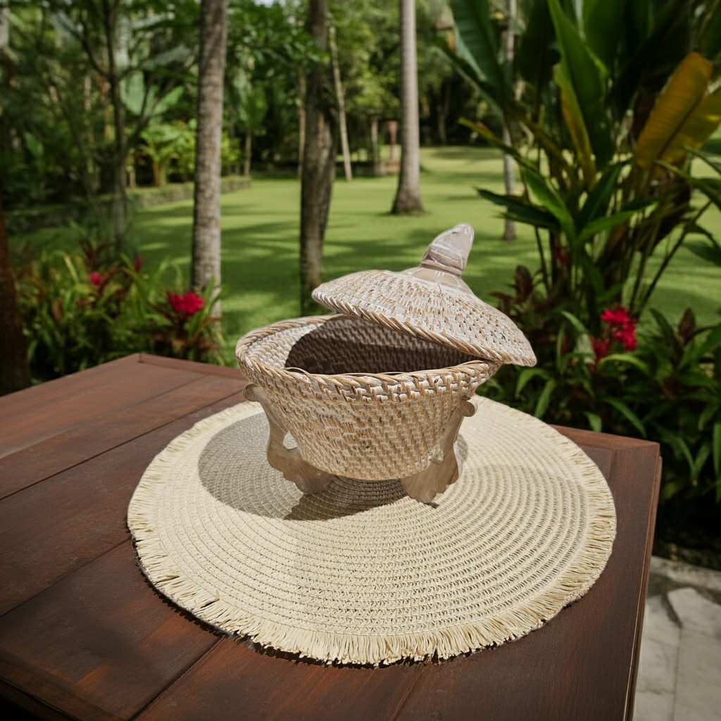 Whitewashed floating basket
