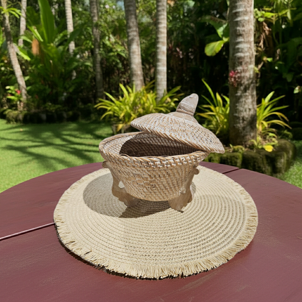 Whitewashed floating basket