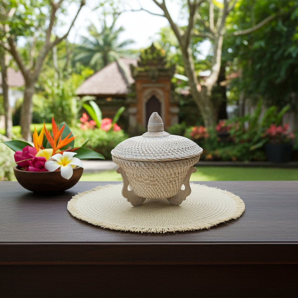 Whitewashed floating basket