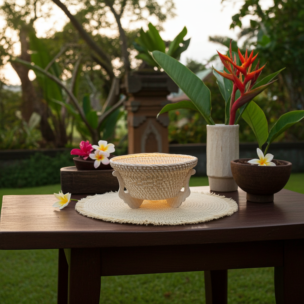 Whitewashed floating basket