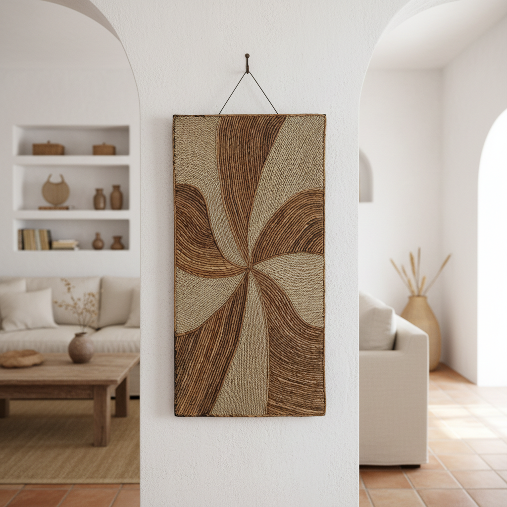 Woven Seagrass Floral Wall Panel Model Arborek