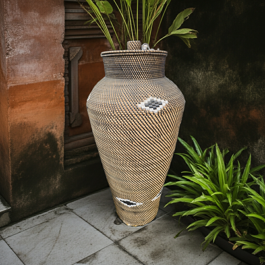 Big rattan vase brown 120cm Model Utjah