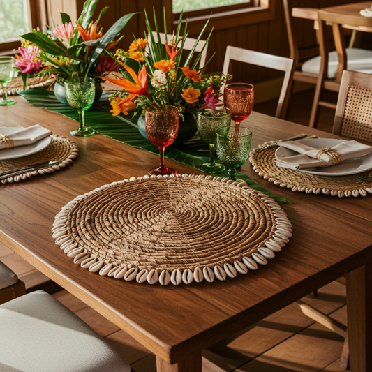 Individual de mesa de folha de bananeira