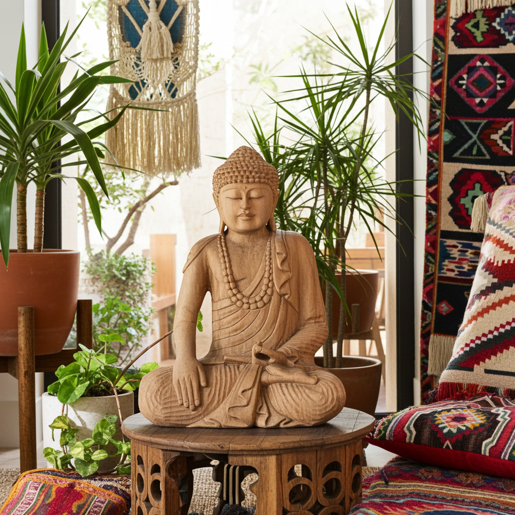 Wooden Buddha Statue Model Durga 60cm (open hand)