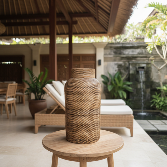 Woven Rattan Bottle Vase Model Kofiau