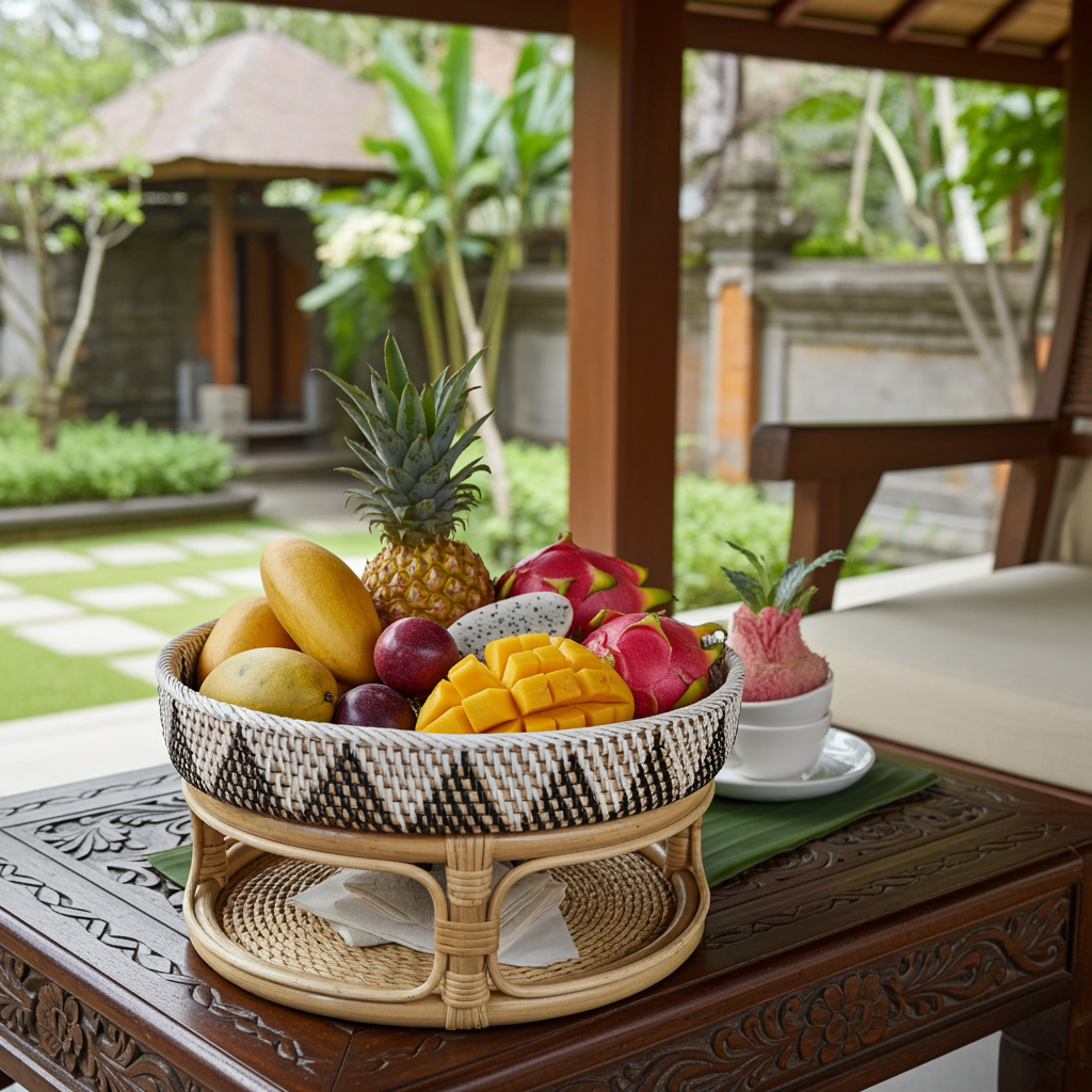 Raised bamboo tray table