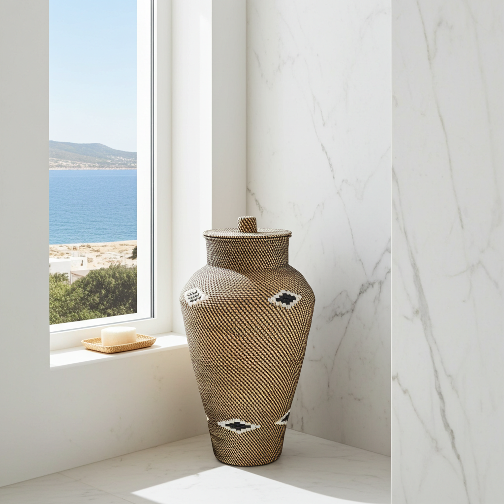 Big rattan vase brown 120cm Model Utjah