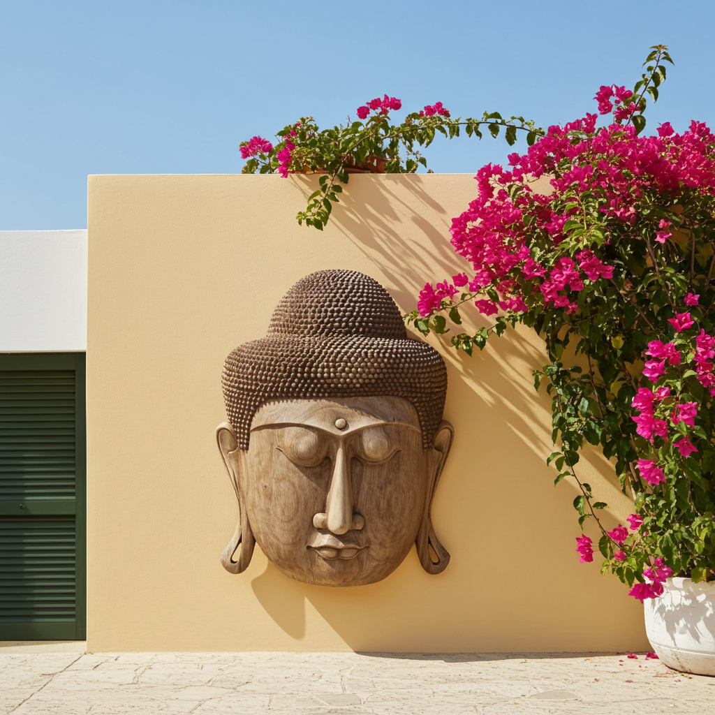 Wooden Buddha Mask Model Tista 100cm