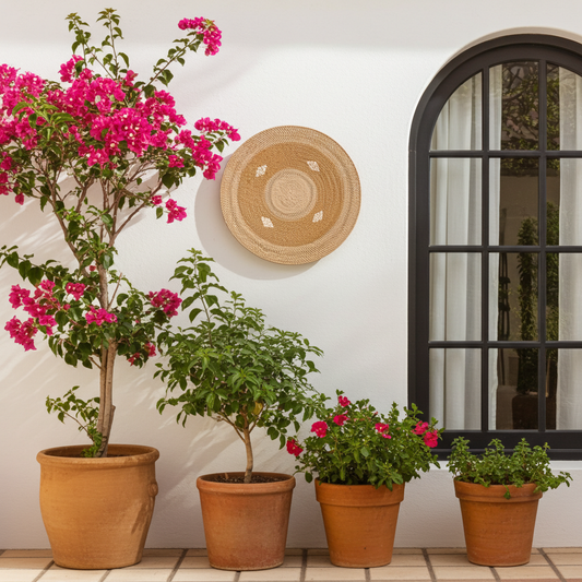 Prato decorativo de parede em rattan, 100 cm. Modelo Taman.