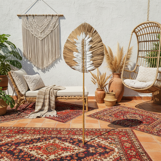 Dried Palm Feather Fan Decoration Model Siau