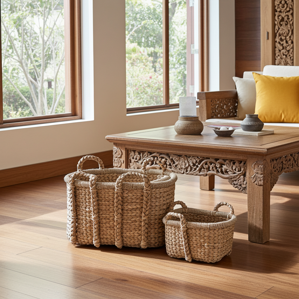 Waterhyacint baskets, 3 sizes