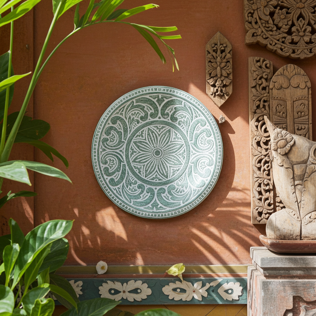 Decorative wooden plate (40cm)