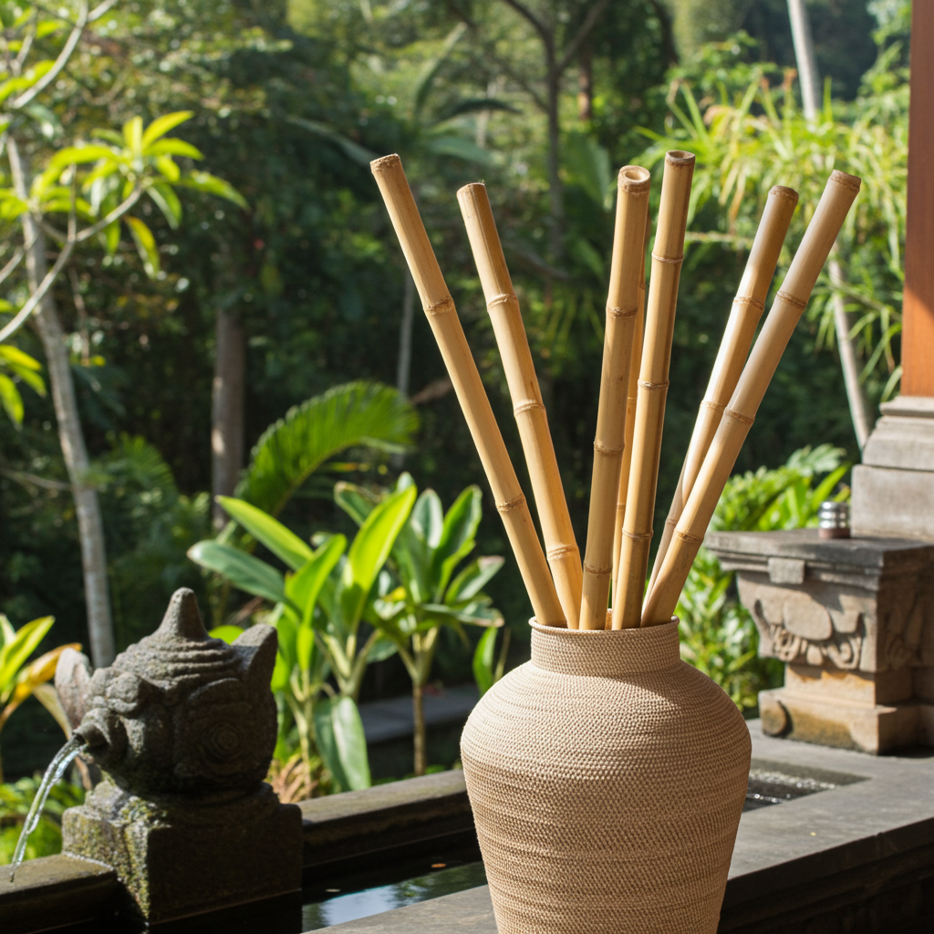 Varetas decorativas em bambu de 180 cm e 100 cm